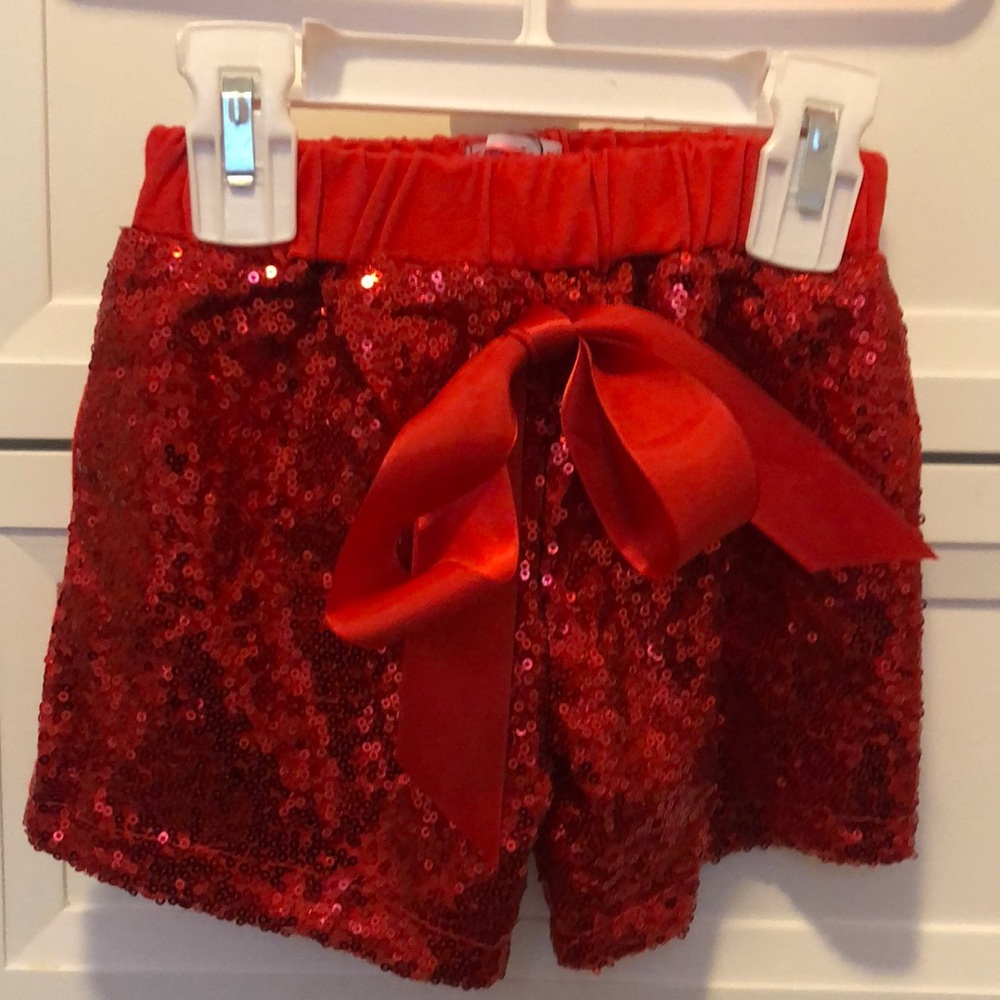 BNWT red sequin toddler shorts